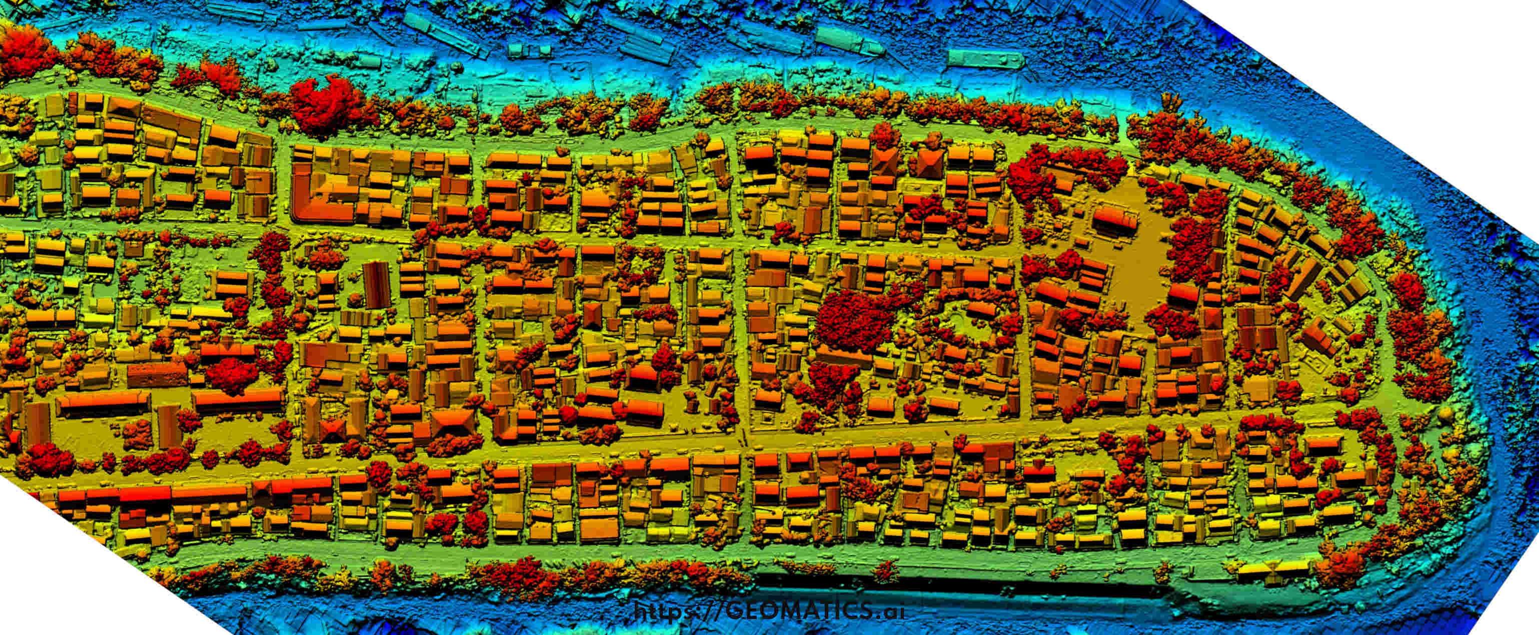 Luang Prabang Laos UNESCO Heritage DSM digital surface model