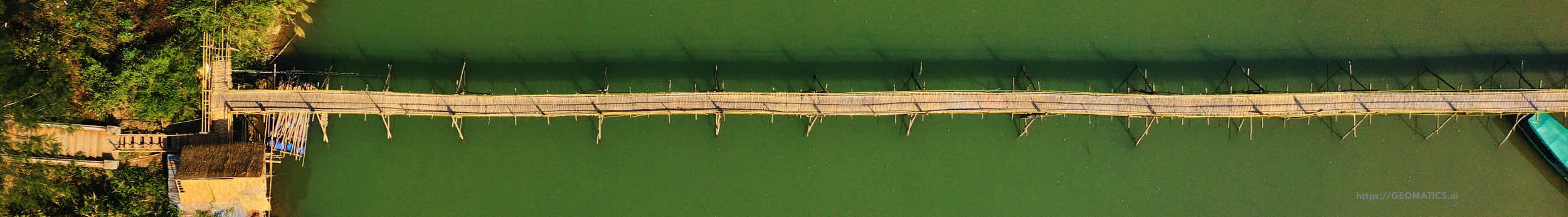 Luang Prabang Laos Nam Kan bamboo bridge