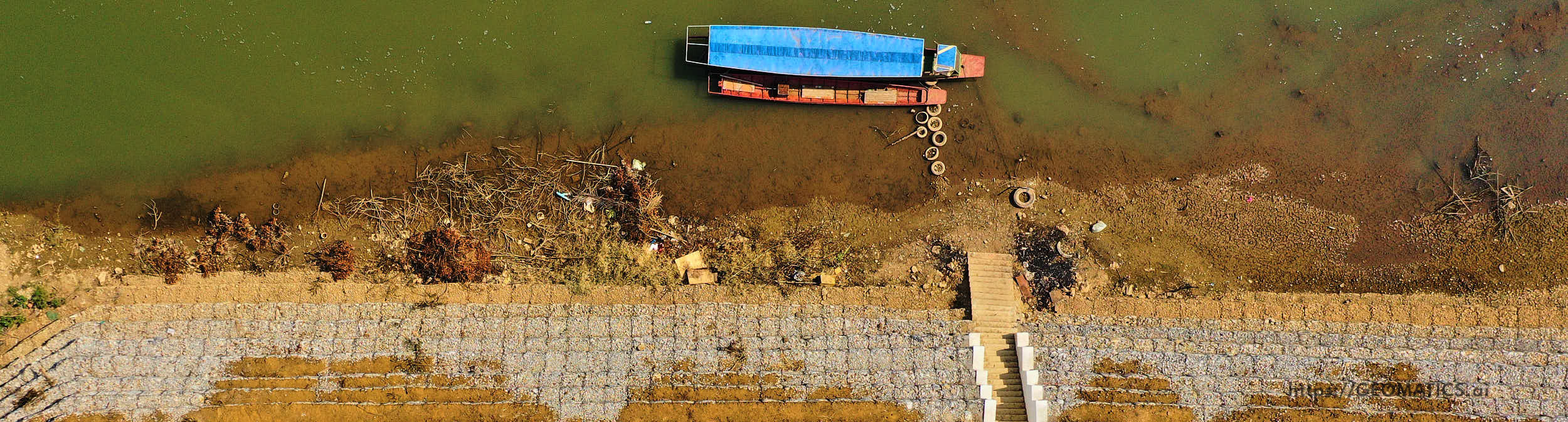 Luang Prabang Laos Nam Kan embankment protection