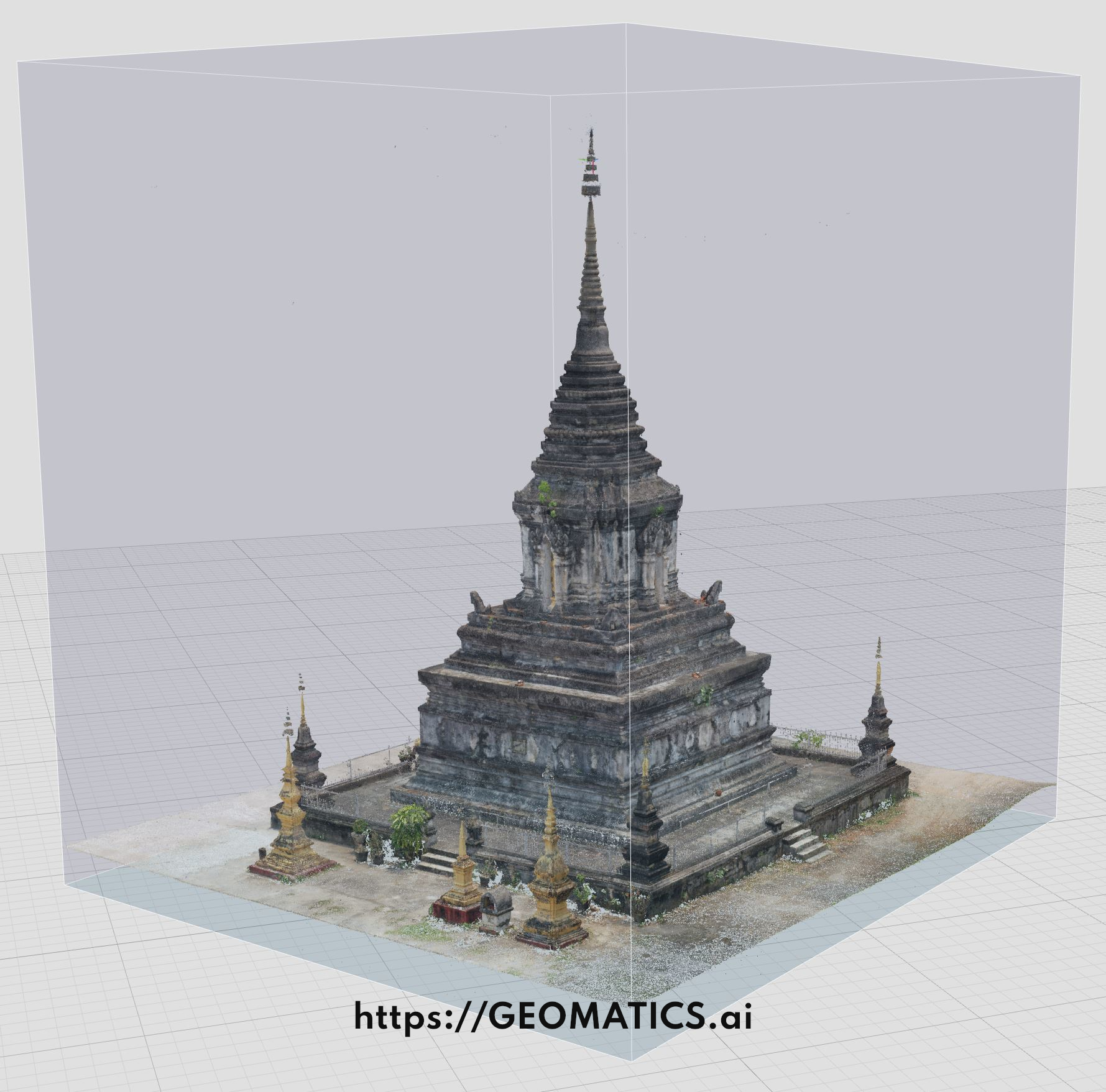 3D georeferenced model Luang Prabang Laos Wat Maha Tat Stupa